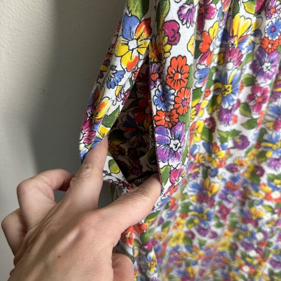 VTG Pierre Cardin Sleeveless Floral Button Up Midi Dress Womens Size M Prairie - Picture 5 of 8